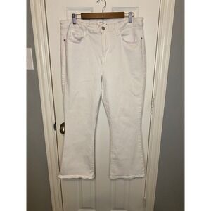 FRAME Jeans Size 31 Le Crop Mini Boot White High Rise Cropped Flare